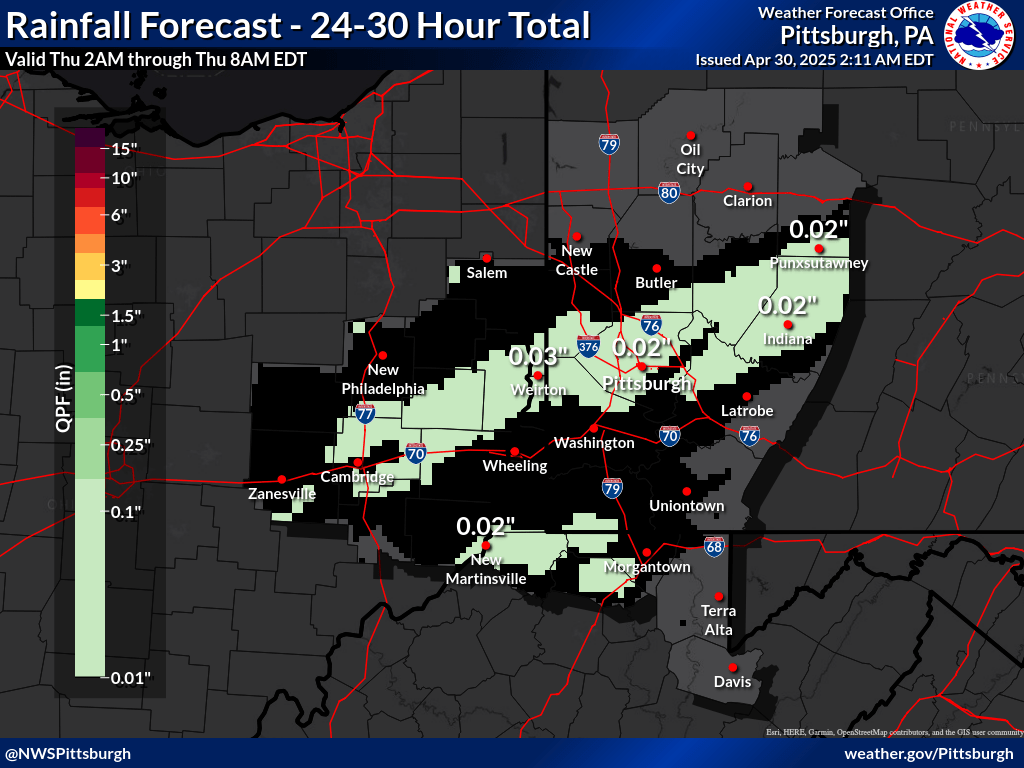 24 to 30 hour QPF forecast