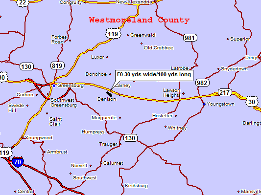 Map of Westmoreland