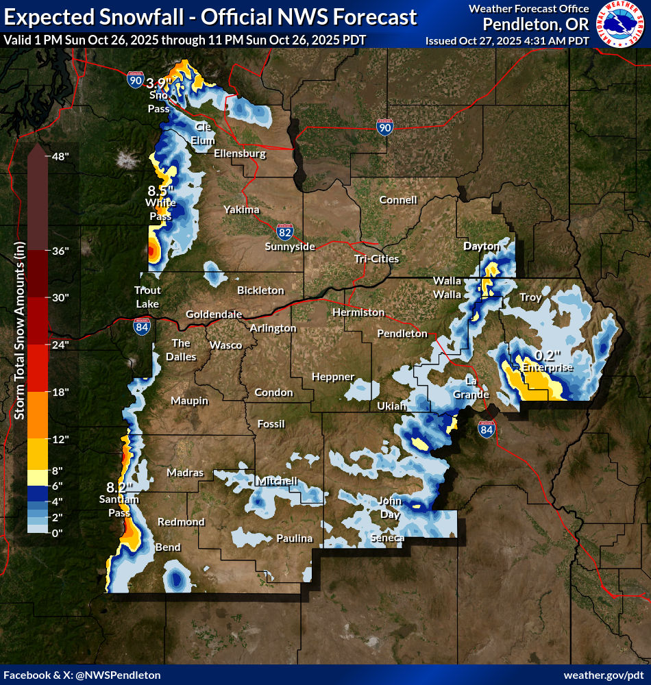 PDT Probabilistic Snowfall Forecasts