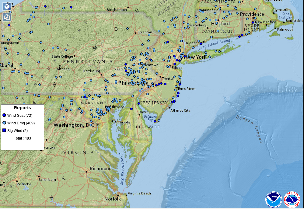 November 15 Squall Line with Widespread Wind Damage