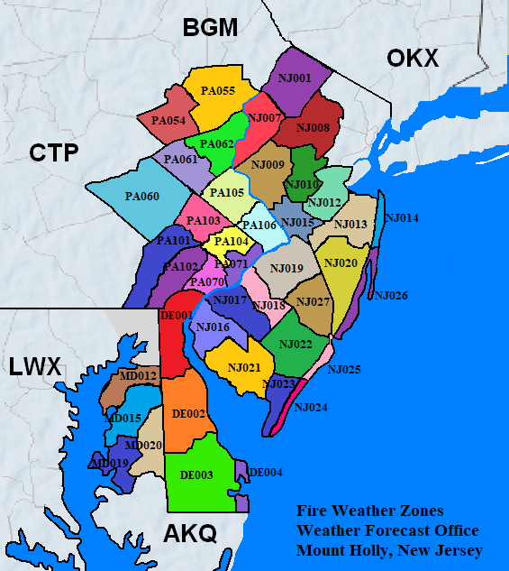 Map of fire weather area
