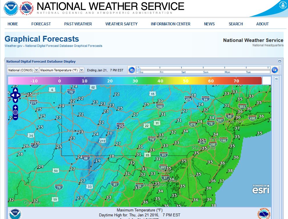 Graphic for Experimental Graphical Forecast