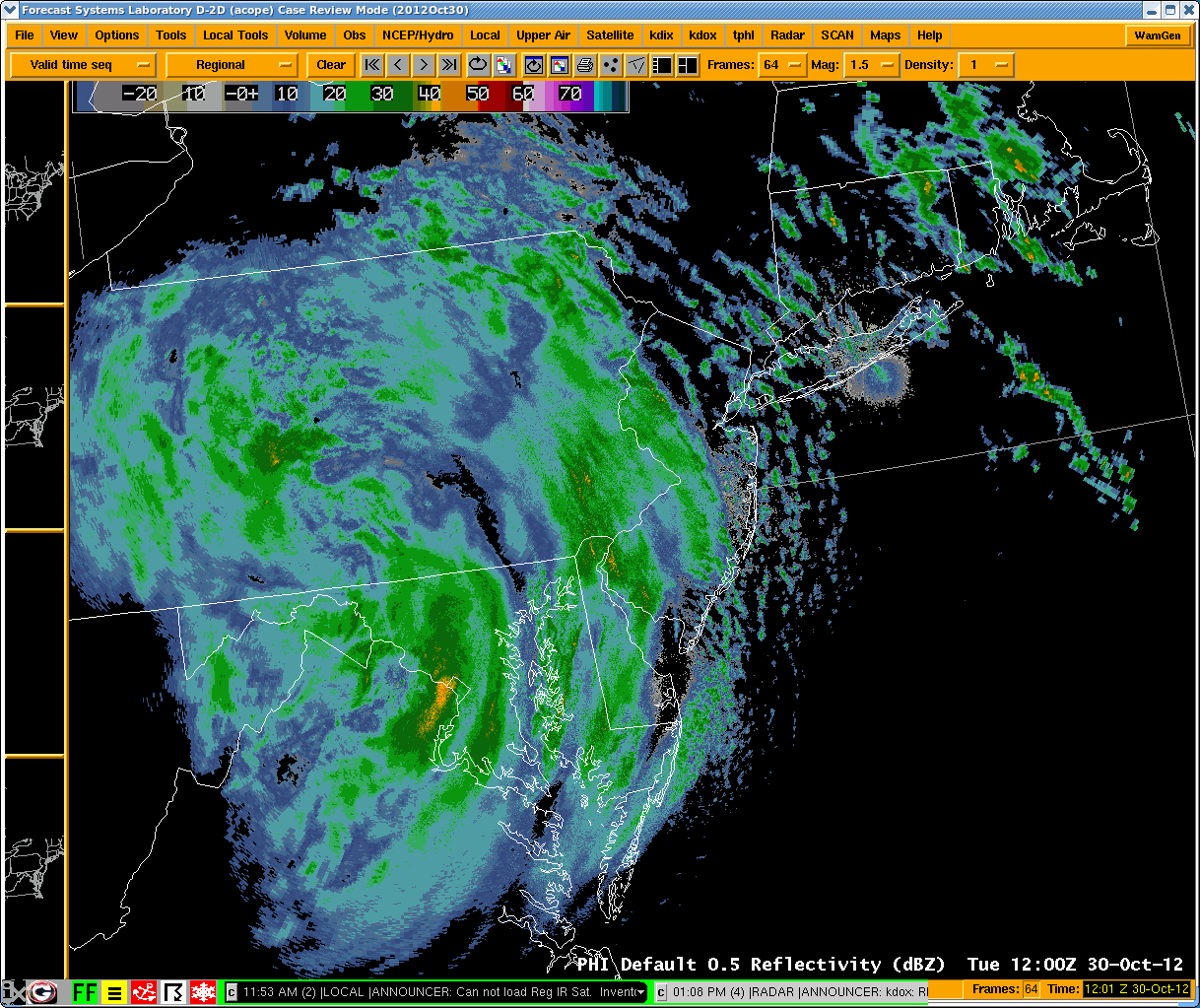 Radar Imagery Part 2, October 29, 2012