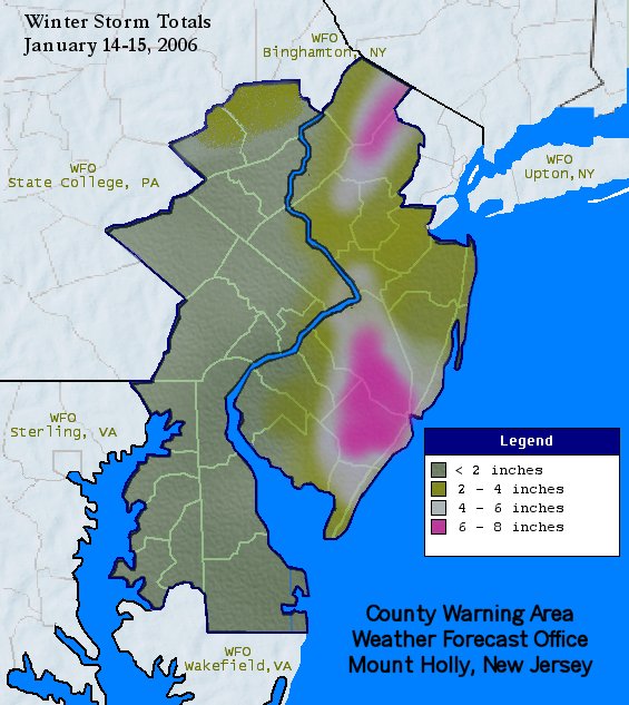 Storm Summary For January 14 2006 To January 15 2006