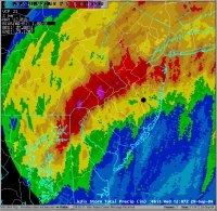Click to enlarge - Doppler radar storm total rainfall estimates 28-Sep-04