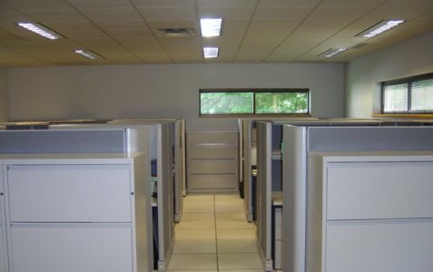 Picture of cubicles in research and development area