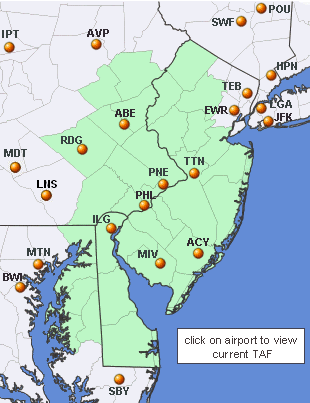 Select an airport for the latest TAF