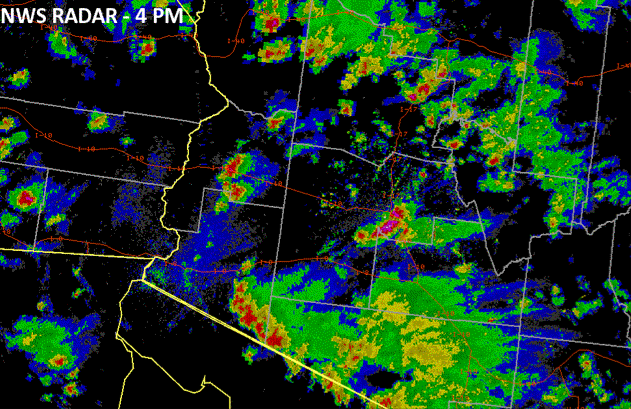 Radar loop of storms.