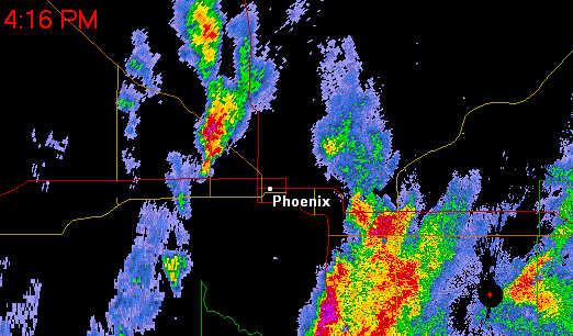 loop of a hail storm moving across Phoenix