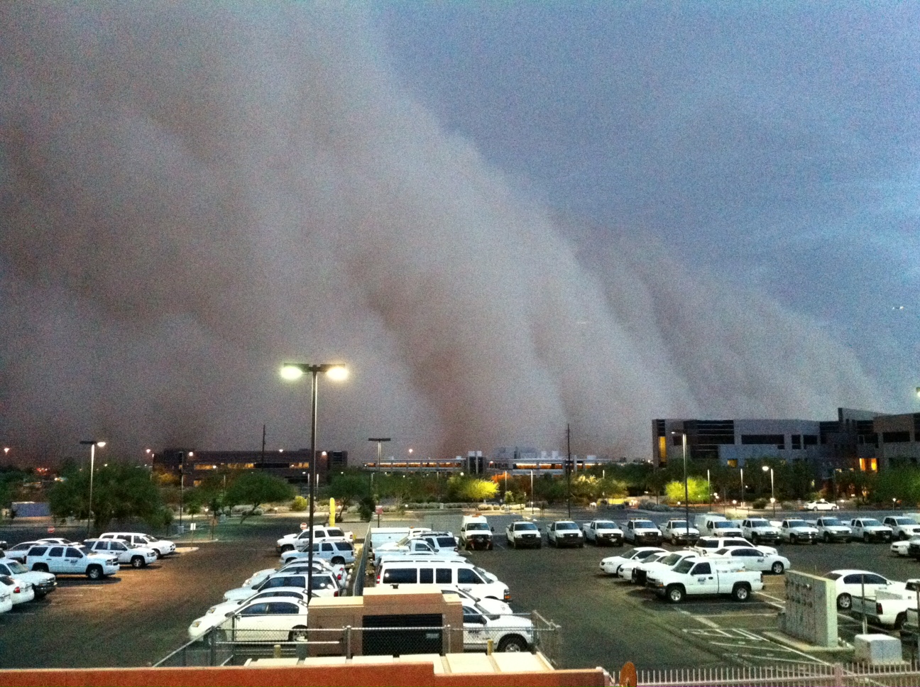 Dust storm entering Phoenix, as seen from the NWS Phoenix office
