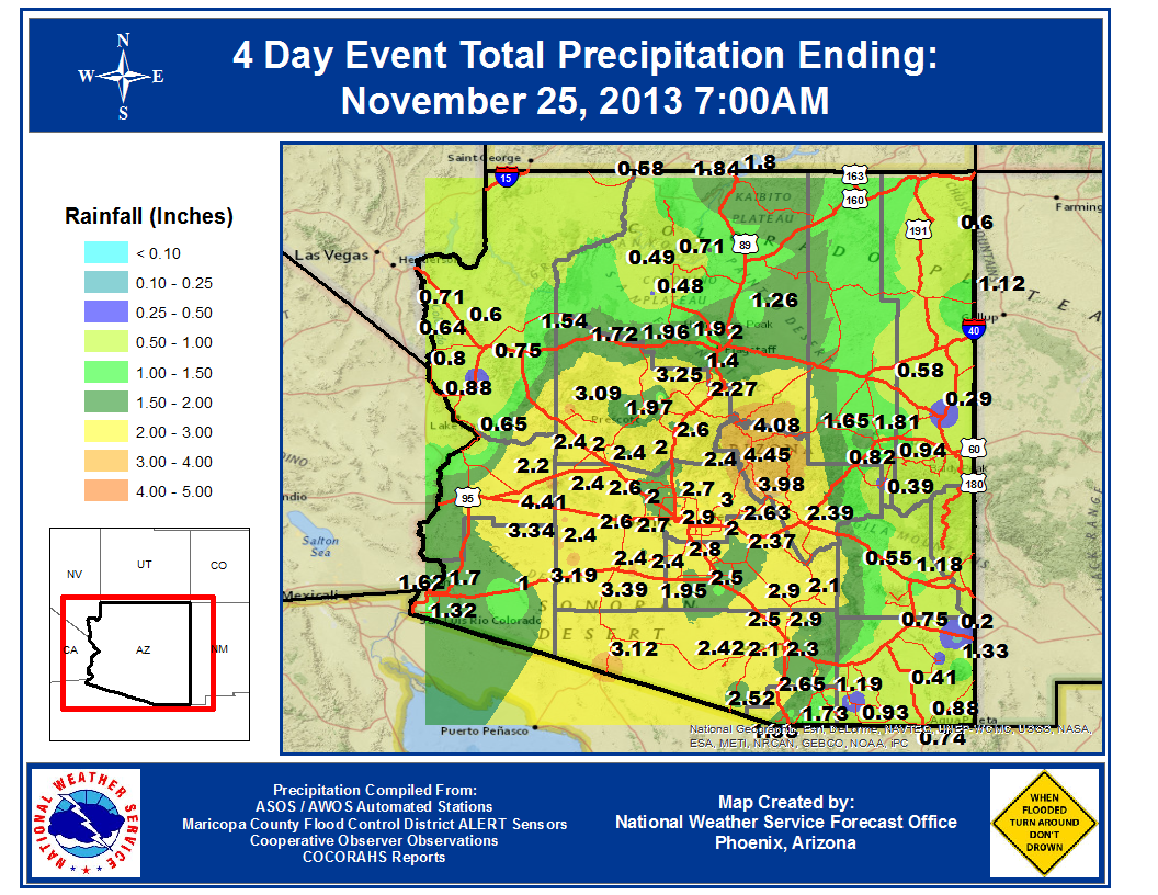 Arizona Storm Total Rain