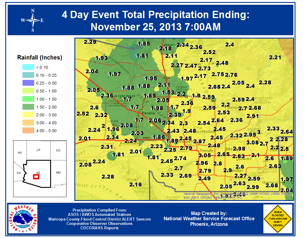 3 day rainfall totals