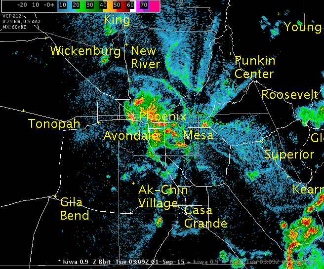 Radar reflectivity loop