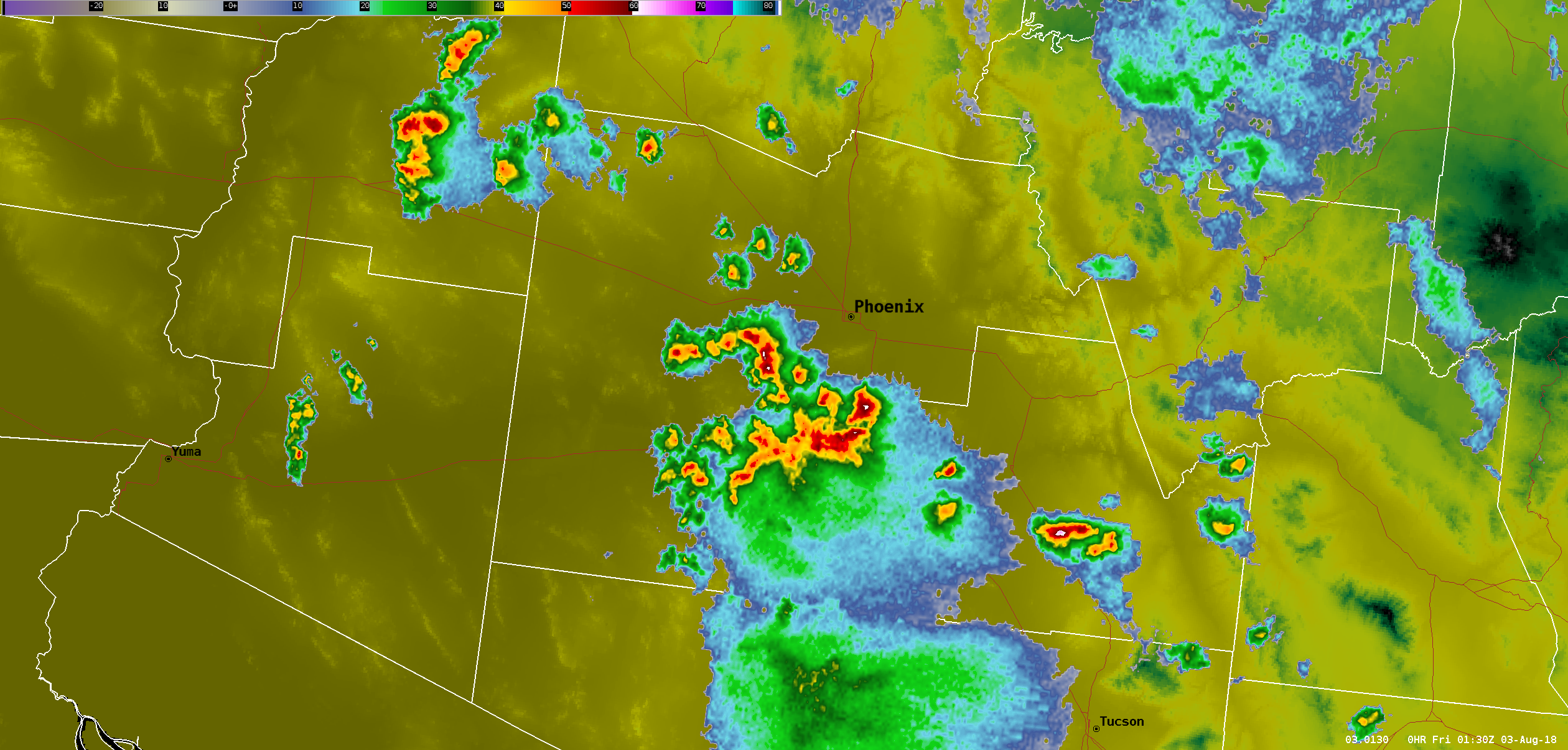 Radar at 630 PM on 2 August 2018