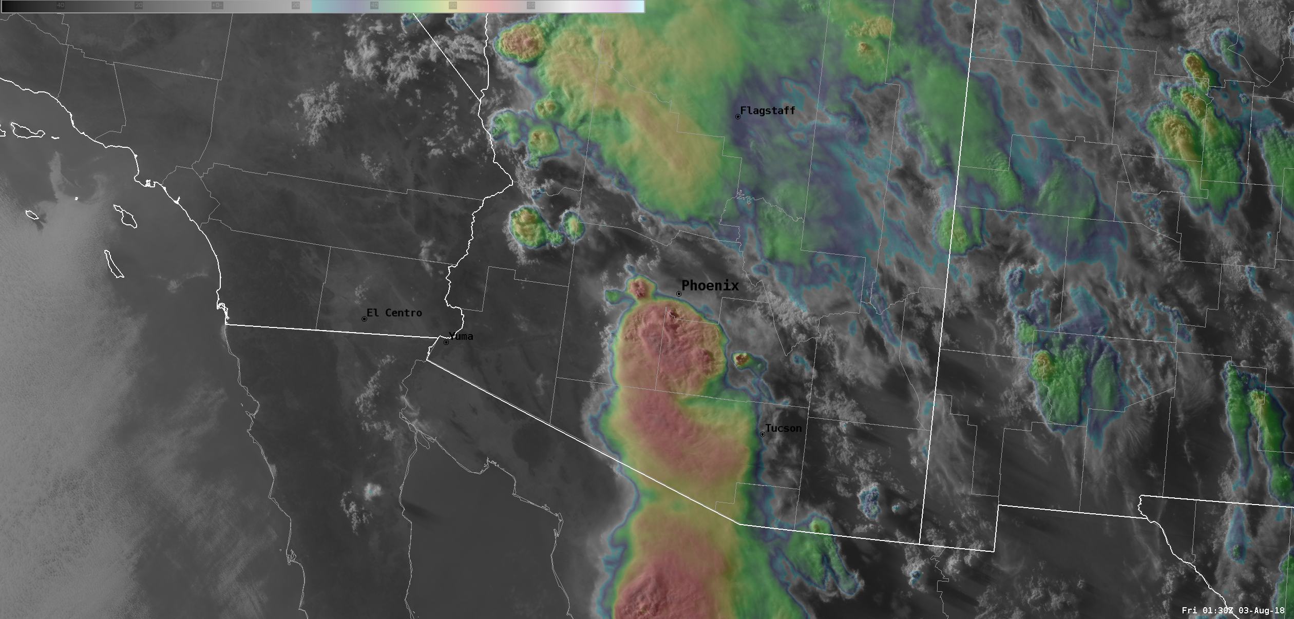 Satellite view at 630 PM on 2 August 2018