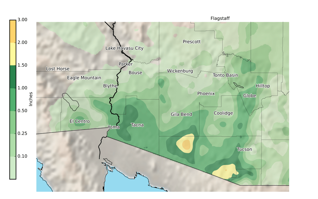 Sun-Mon Approximate Rain