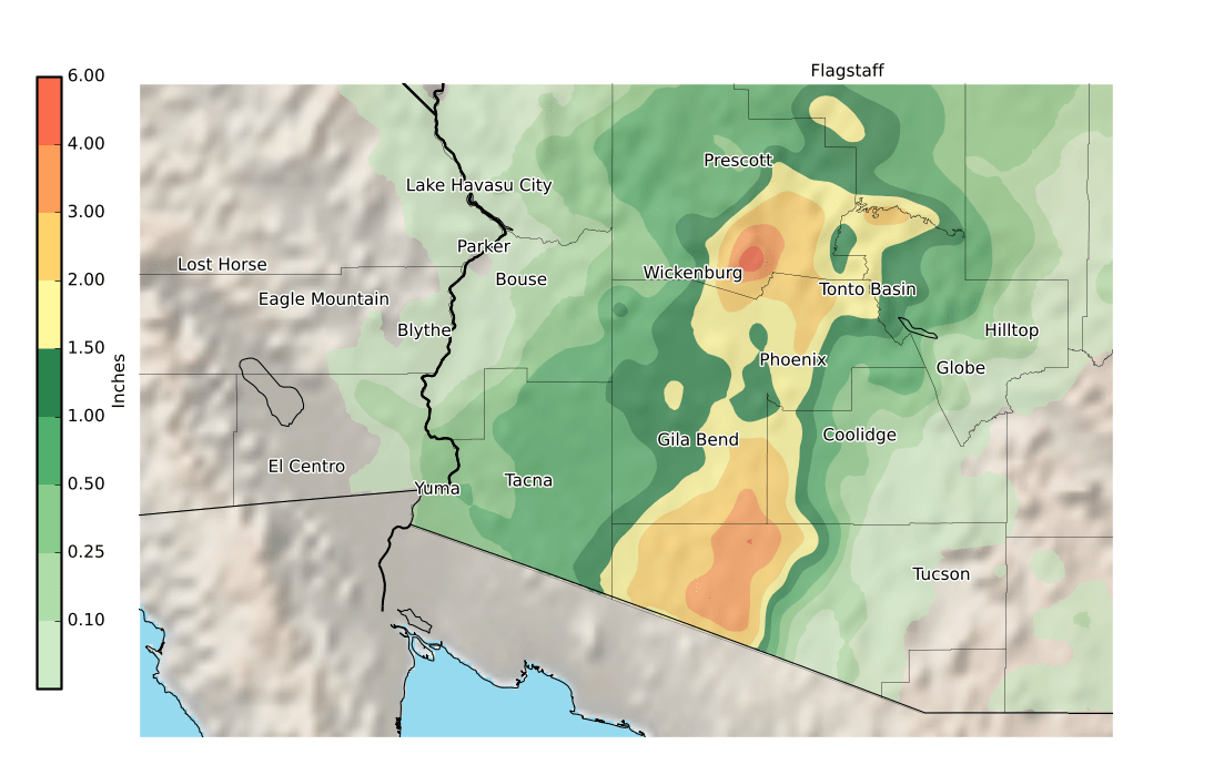 Tue Approximate Rainfall