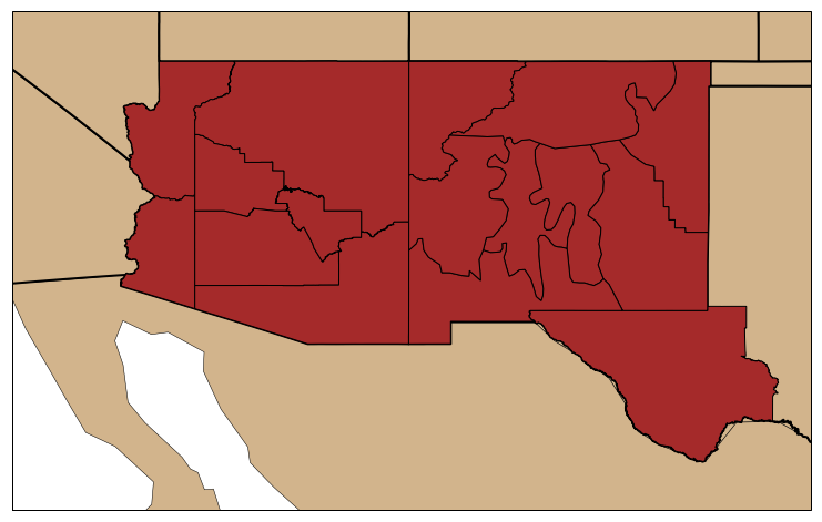 Map of Southwest