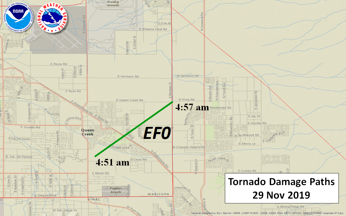 Queen Creek tornado path