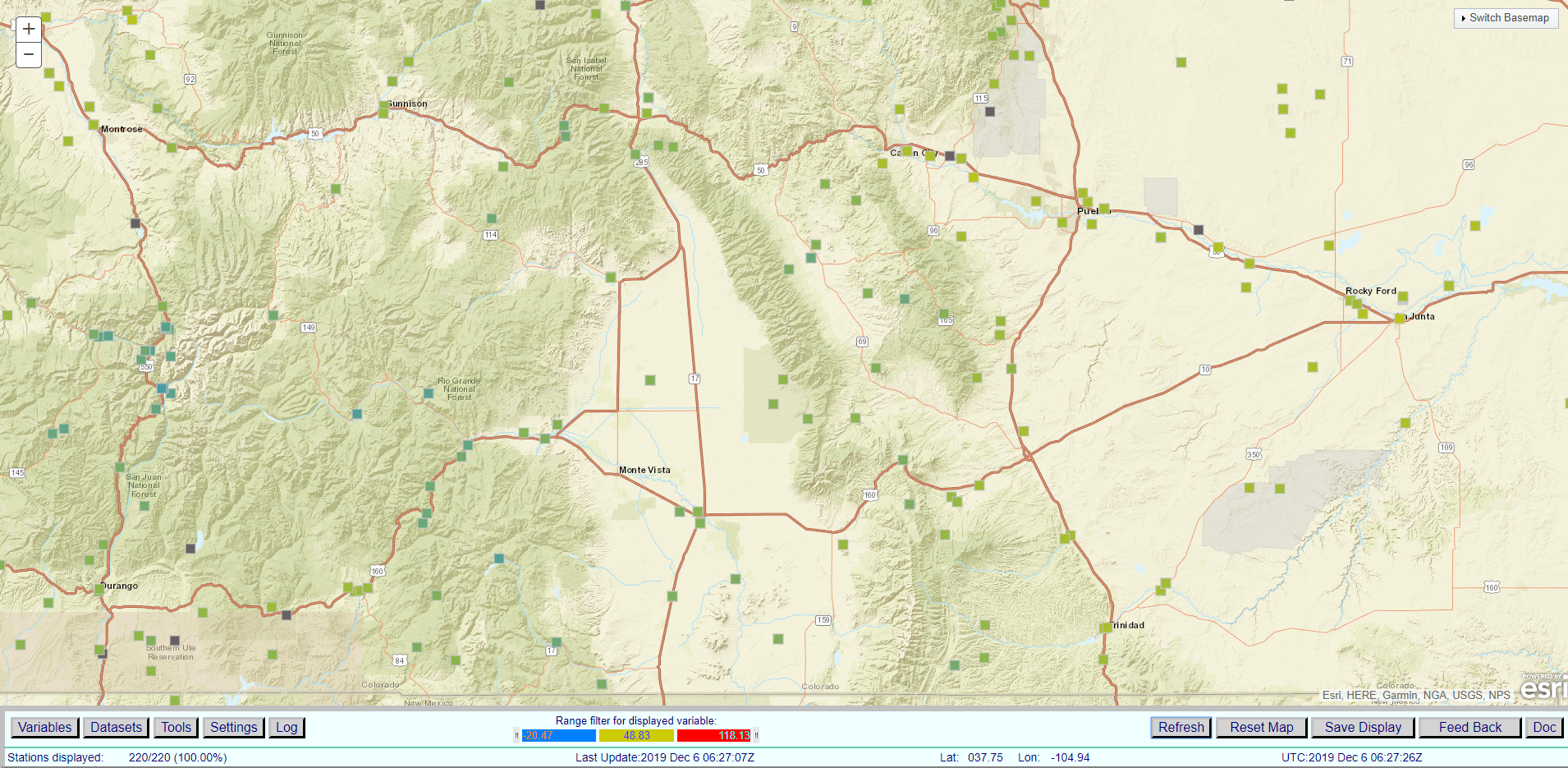 Southern Colorado MADIS Map