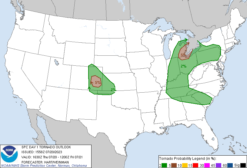 SPC Day 1 Tornado Outlook