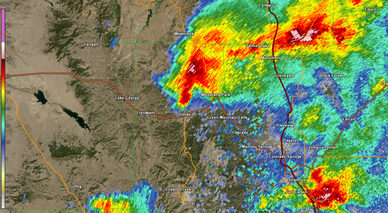 Radar Reflectivity June 17 2025 at 1238 PM MDT