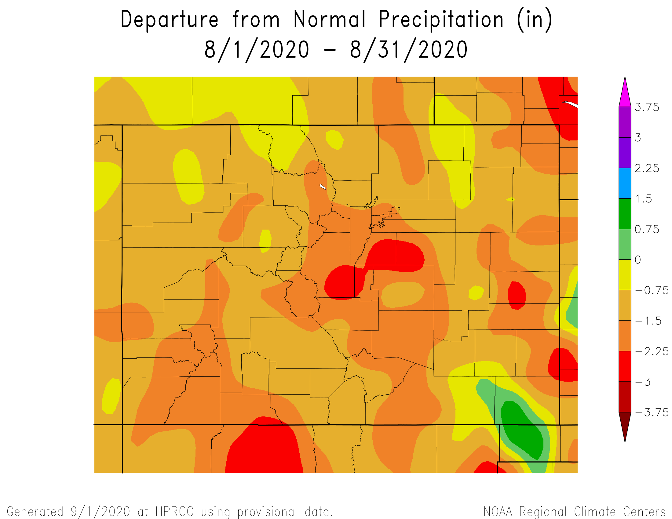 August Weather Review across Southern Colorado
