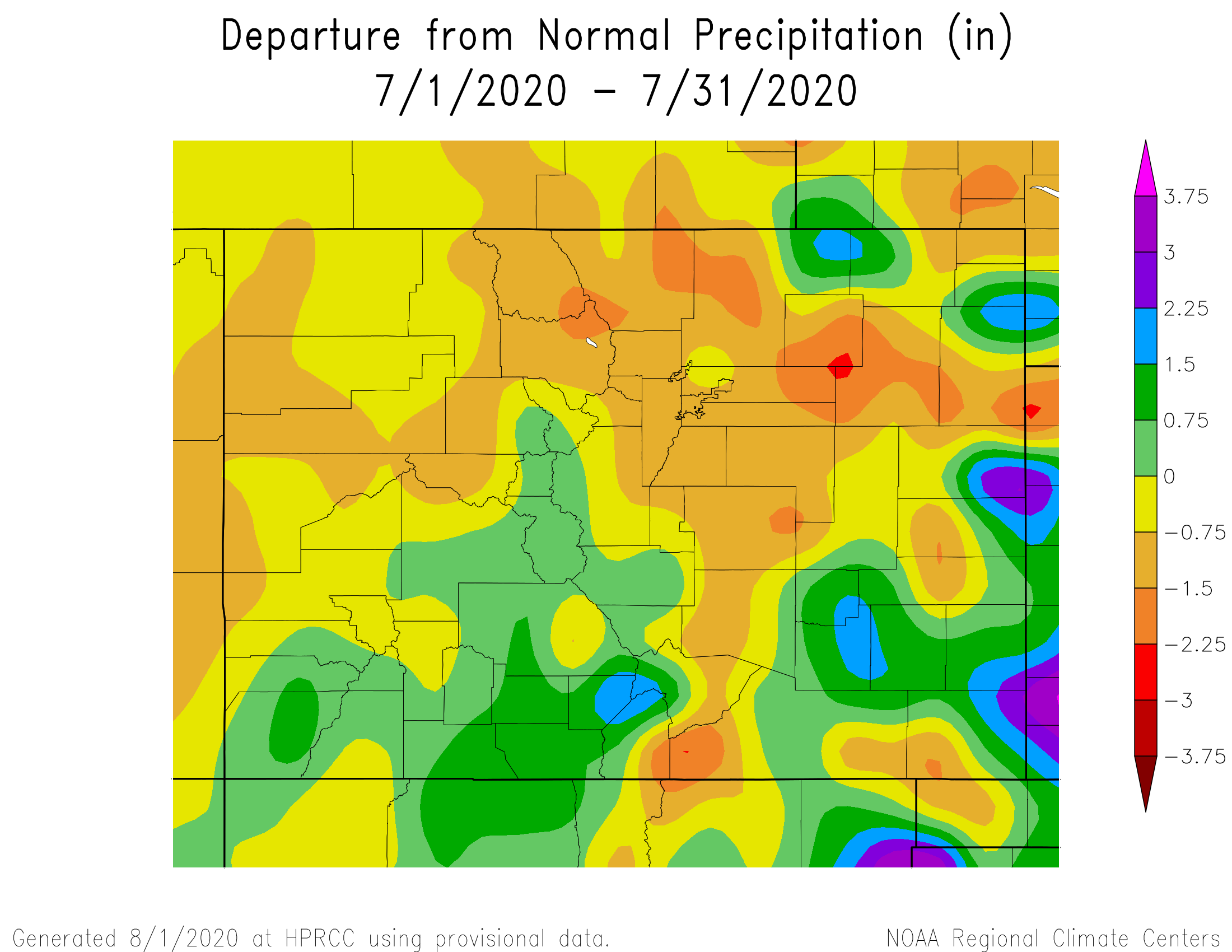 July Weather Review across Southern Colorado