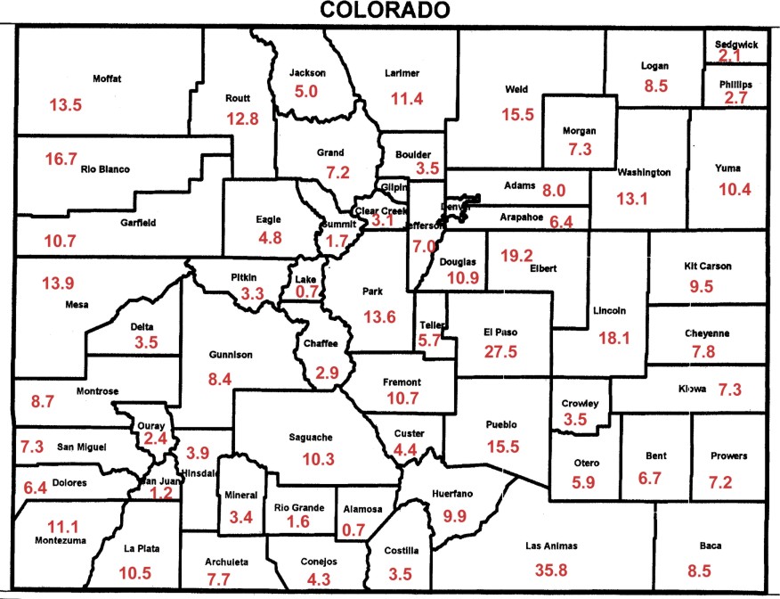 Colorado Zip Code Map