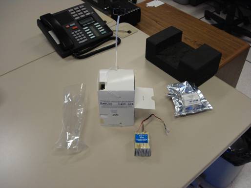 Radiosonde after sensor inspection and battery materials