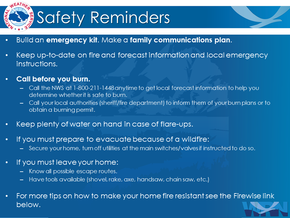 Safety Reminders