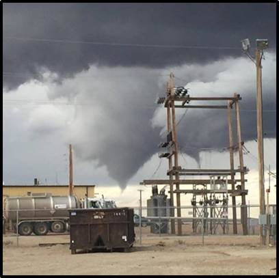 A funnel west of Cheyenne on June 25, 2014.
