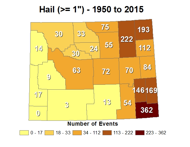 Hail Statistics GTE 1 Inch