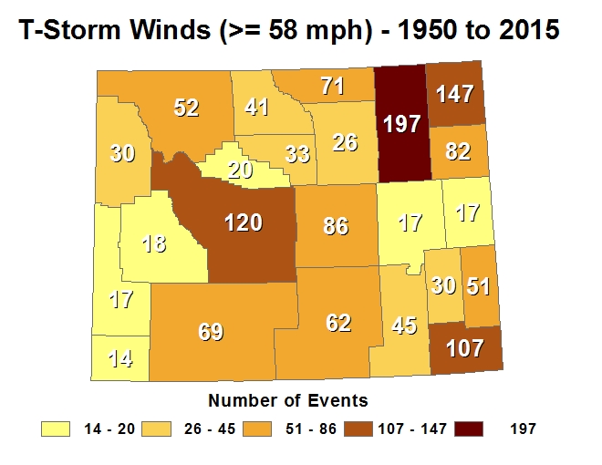 Wind Statistics GTE 58 MPH