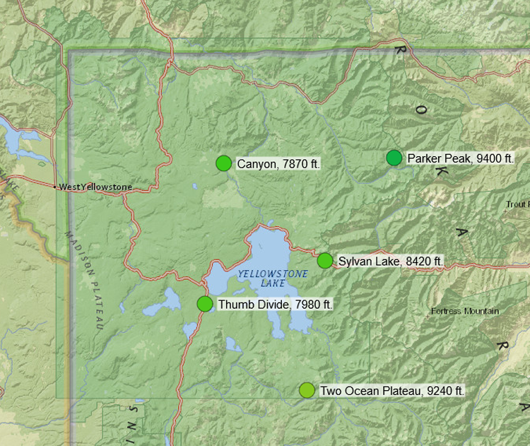 SnoTels impacting the Yellowstone water drainages
