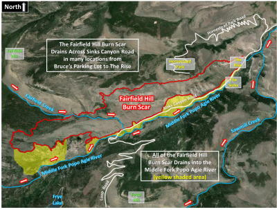 Fairfield Hill Burn Scar Map