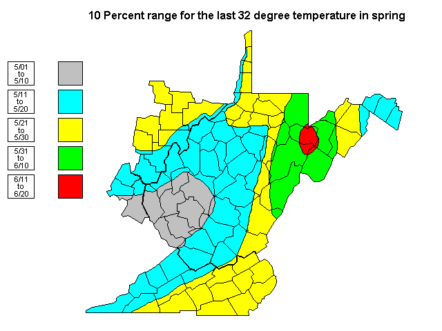 Image of 10 percent date of last frost