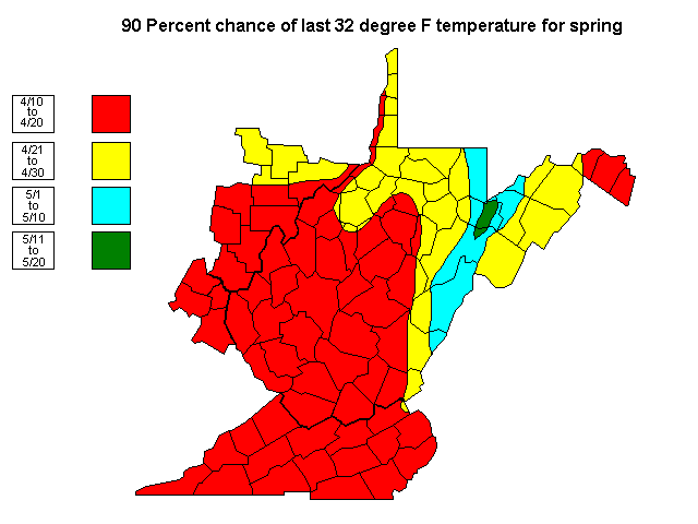 Image of 90 percent date of last frost