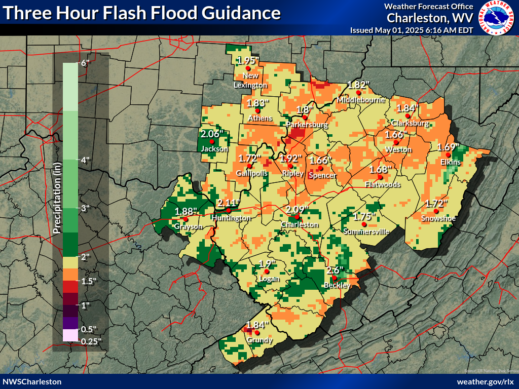 1 Hour Flash Flood Guidance