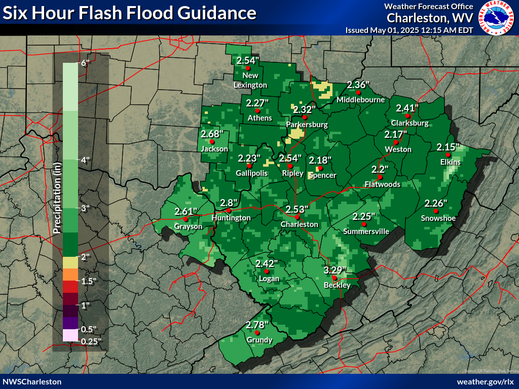 6 Hour Flash Flood Guidance