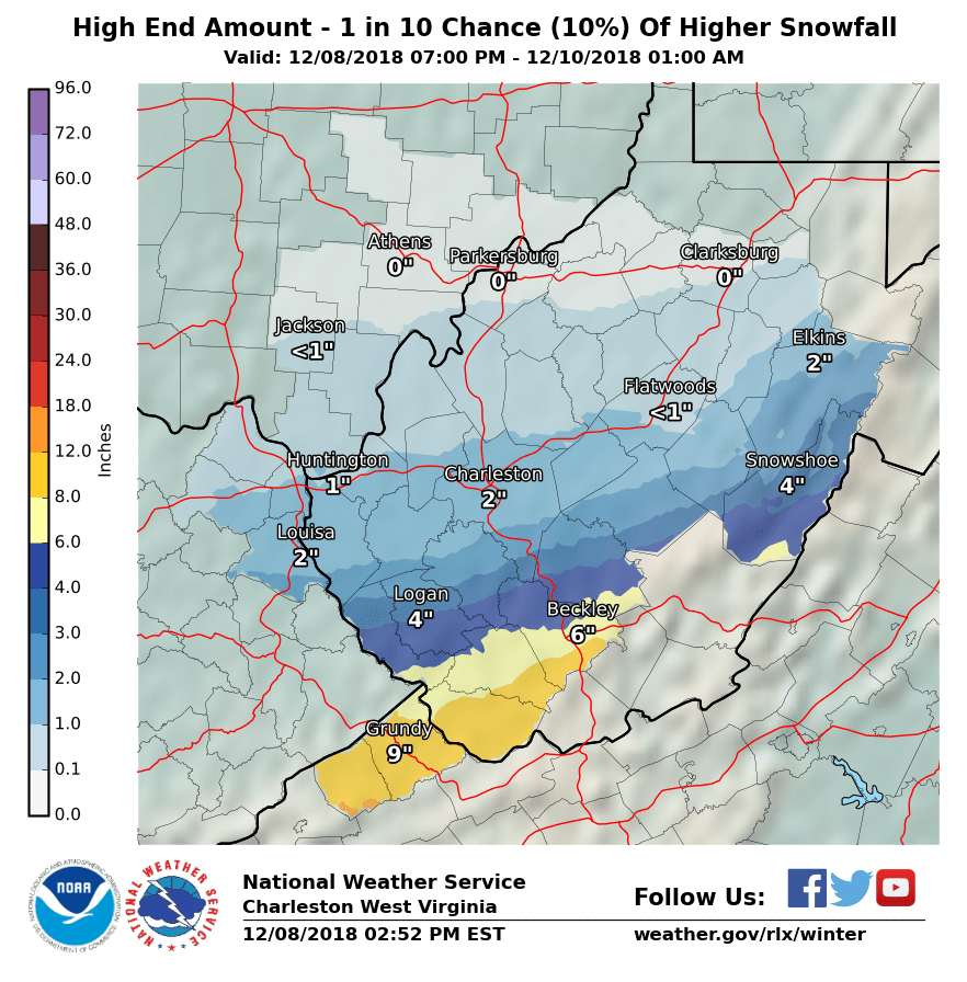 Snow Accumulation Map West Virginia Snow