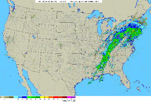 Figure 4- Radar map from 4 AM Monday, January 23, 2006.