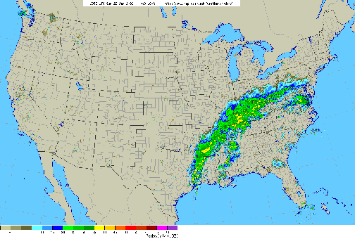 Figure 2- Radar map from 7 PM, Sunday, January 22, 2006.