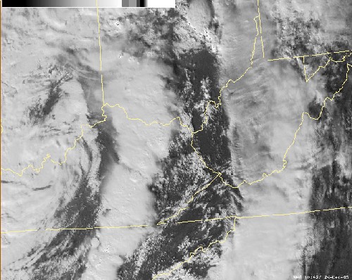 Figure 1 - Satellite picture of thunderstorm development over Kentucky.