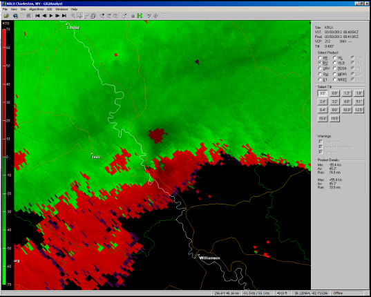 Base Velocity entering Mingo County