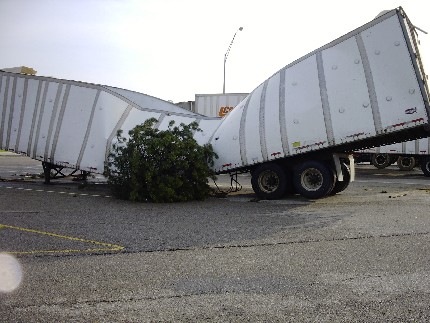 Damaged Tractor Trailer