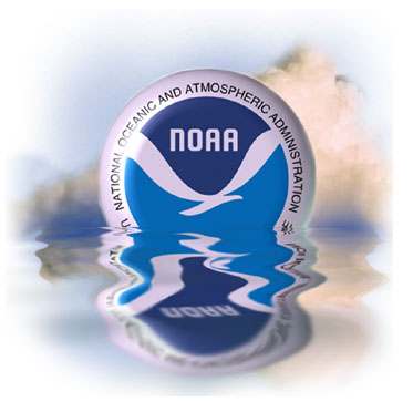 NOAA logo in water