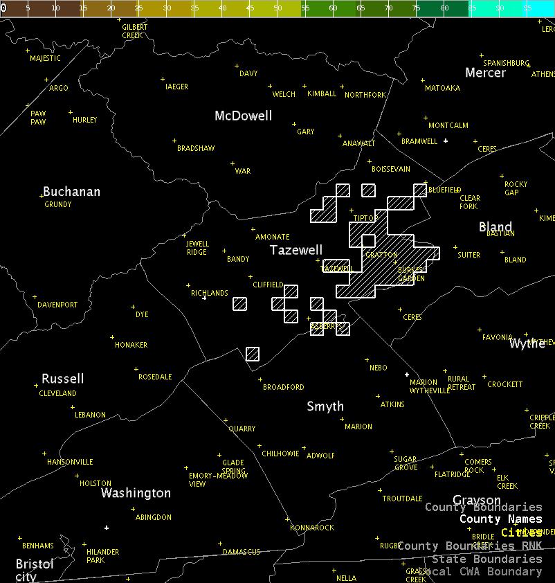 Listening Area of Richlands Transmitter
