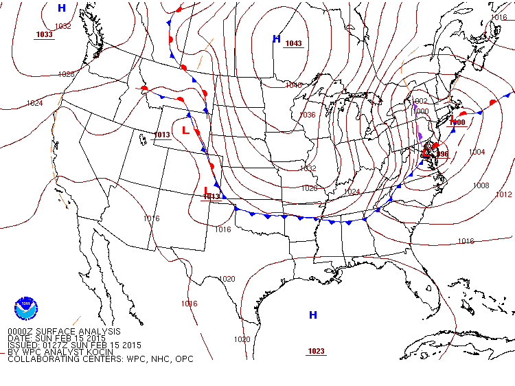 Arctic Front Evening of Feb 14th, 2015