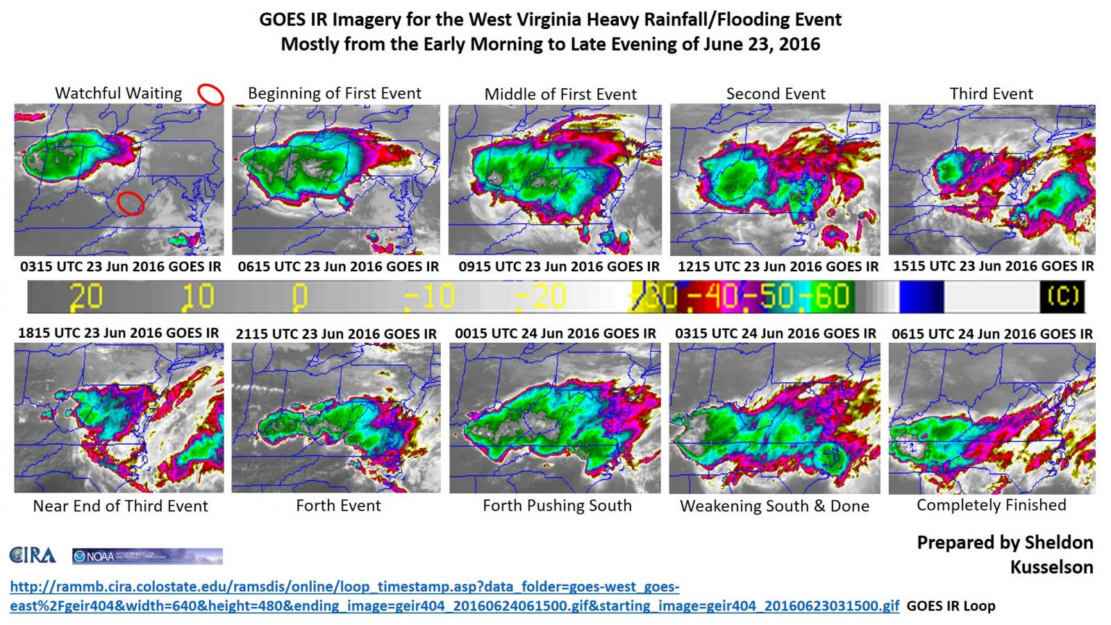 GOES IR Satellite Imagery of the Event